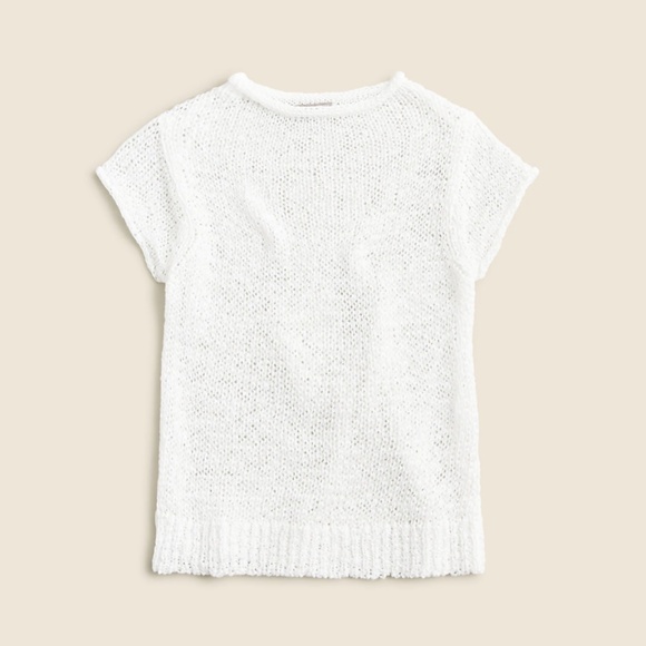 JCREW Size S Montauk Textured Sweater Tee - White $89 - Picture 1 of 4